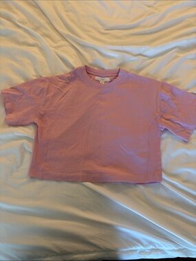 Zara Girls' Light Pink Cropped Tee